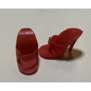 Vintage Barbie Red Open Toe Heels Shoes Mattel Barbie Sandals